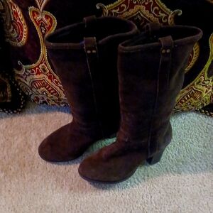Brown suede boots